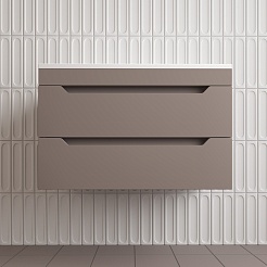 Style Line Тумба под раковину Остин 80 подвесная тауп темный – фотография-3